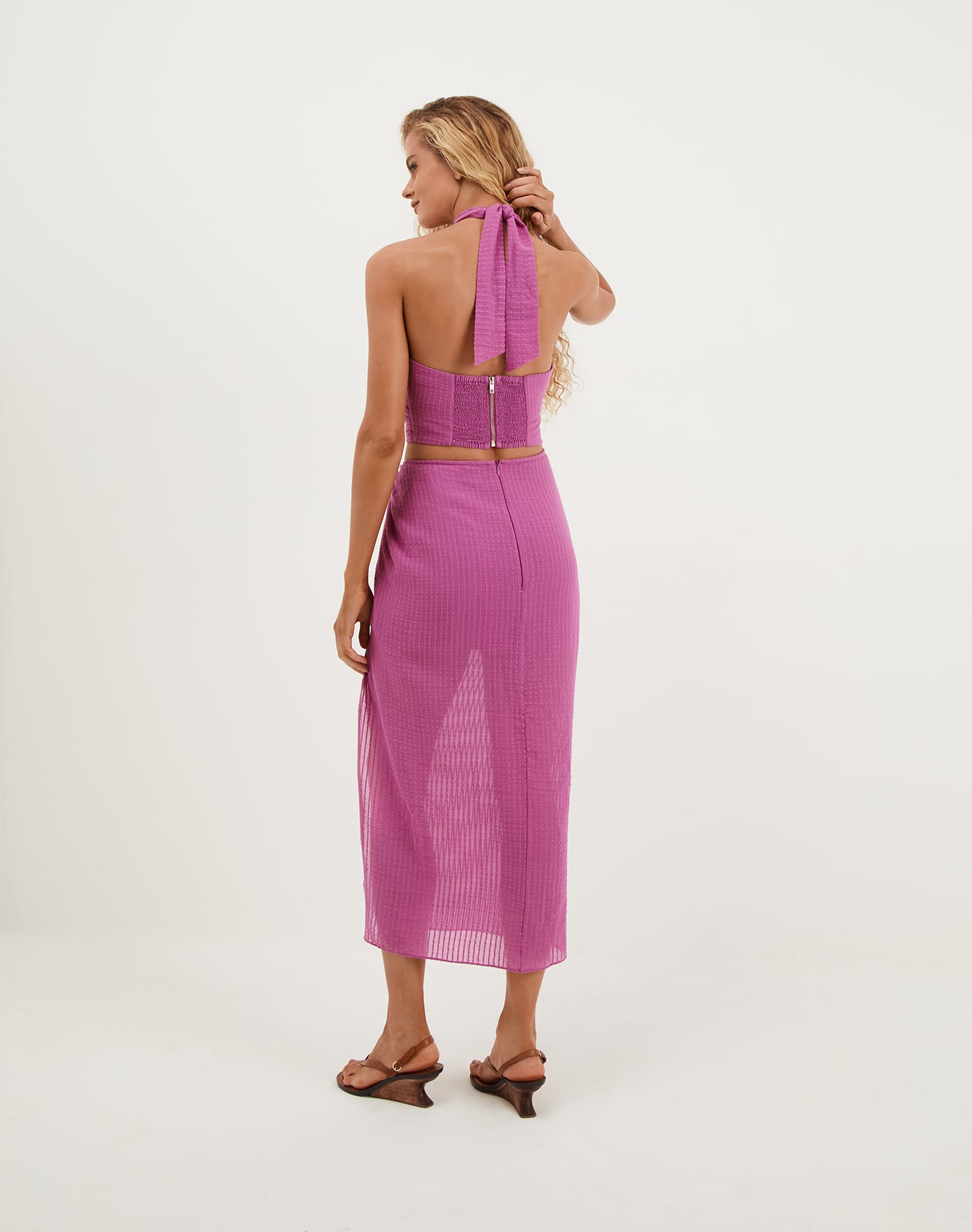 Aurora Midi Skirt - French Rose XS