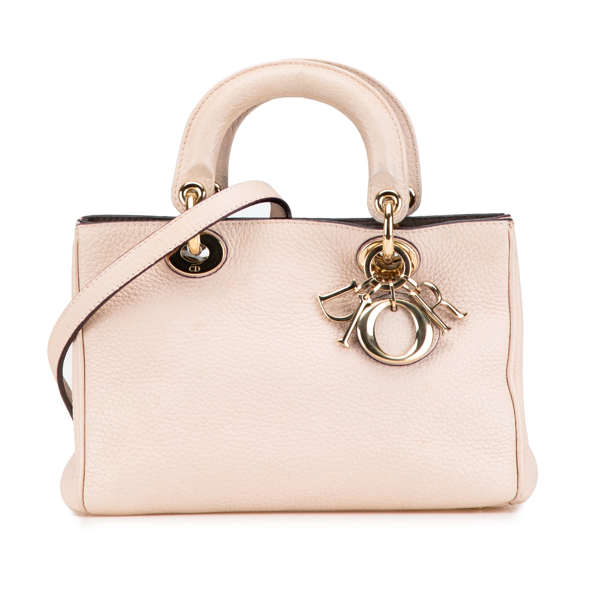Dior | Pre-Owned Mini Leather Diorissimo Satchel | Pink/Light Pink
