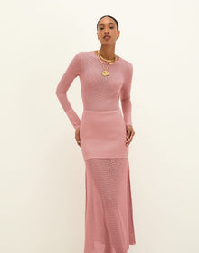 Knit Liz Long Dress - Light Sweet Heart XS