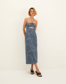 Yara Midi Dress - Embroidered West Coast XS