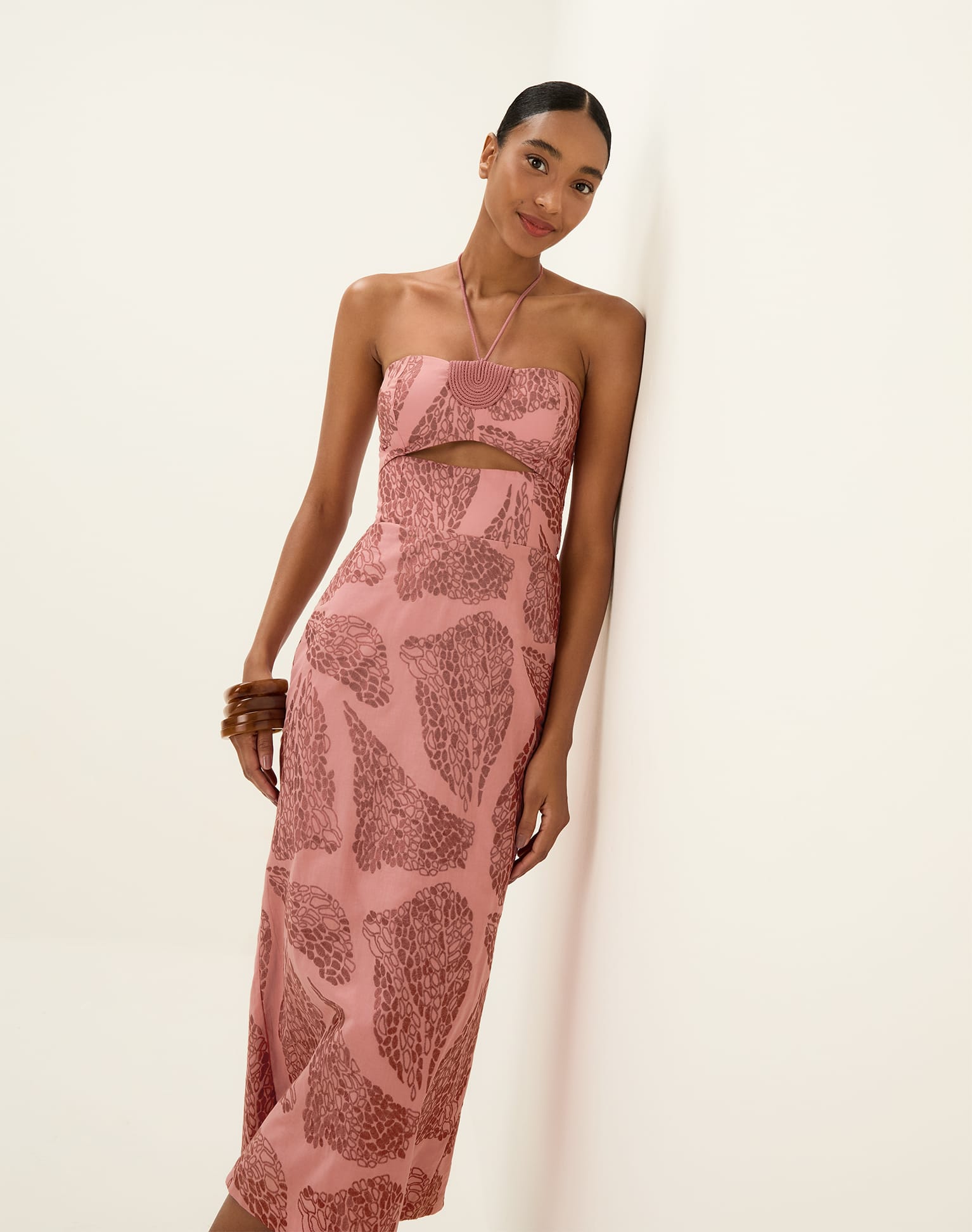 Yara Midi Dress - Embroidered Sweet Heart XS