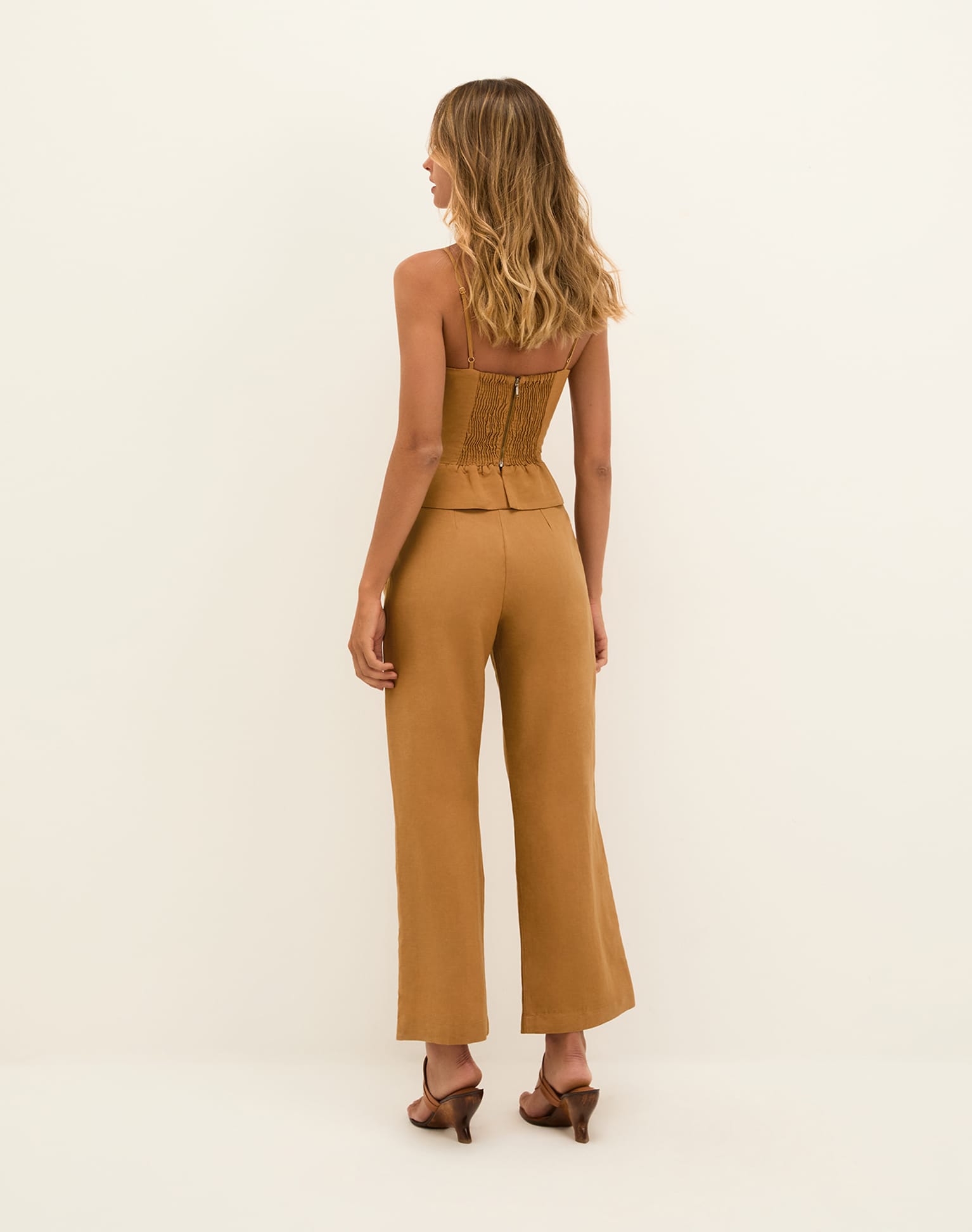 Prya Flare Ankle Pants - Toffee XS