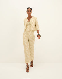 Coen Straight Leg Pants - Embroidered Glitz XS