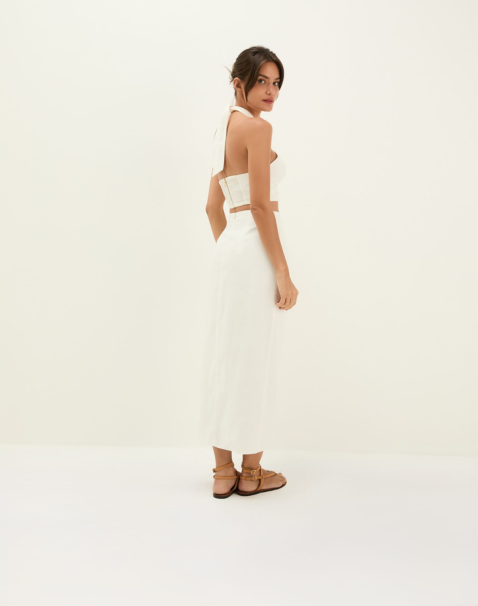 Luna Halter Top - Off White XS