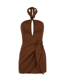 Luna Short Dress - Brown XS