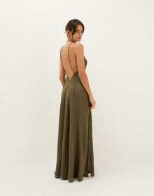 Marbella Long Dress - Evergreen XS