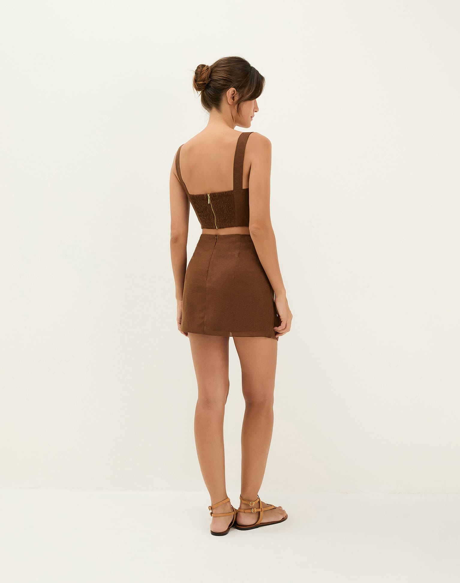 Valleta Cropped Top - Brown XS