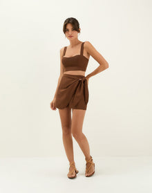Valleta Cropped Top | Brown