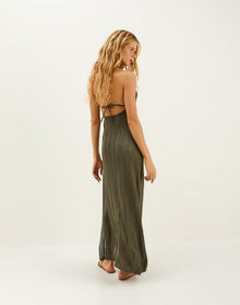 Knit Vis Long Cover Up - Evergreen XS
