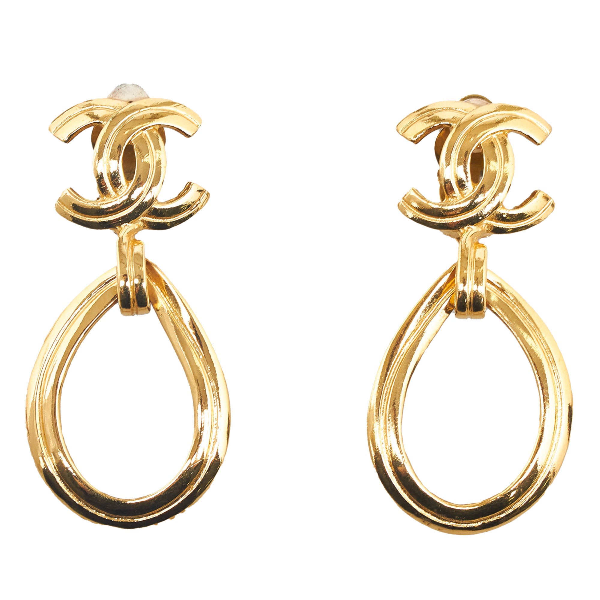Chanel | Pre-Owned CC Drop Earrings | Gold
