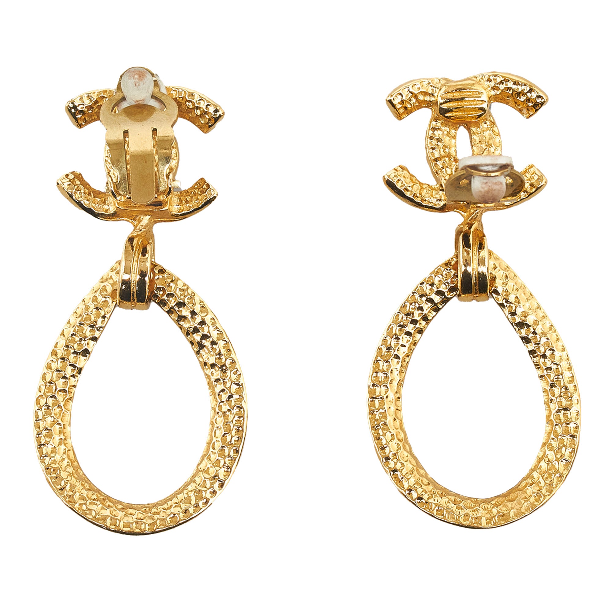 Chanel | Pre-Owned CC Drop Earrings | Gold