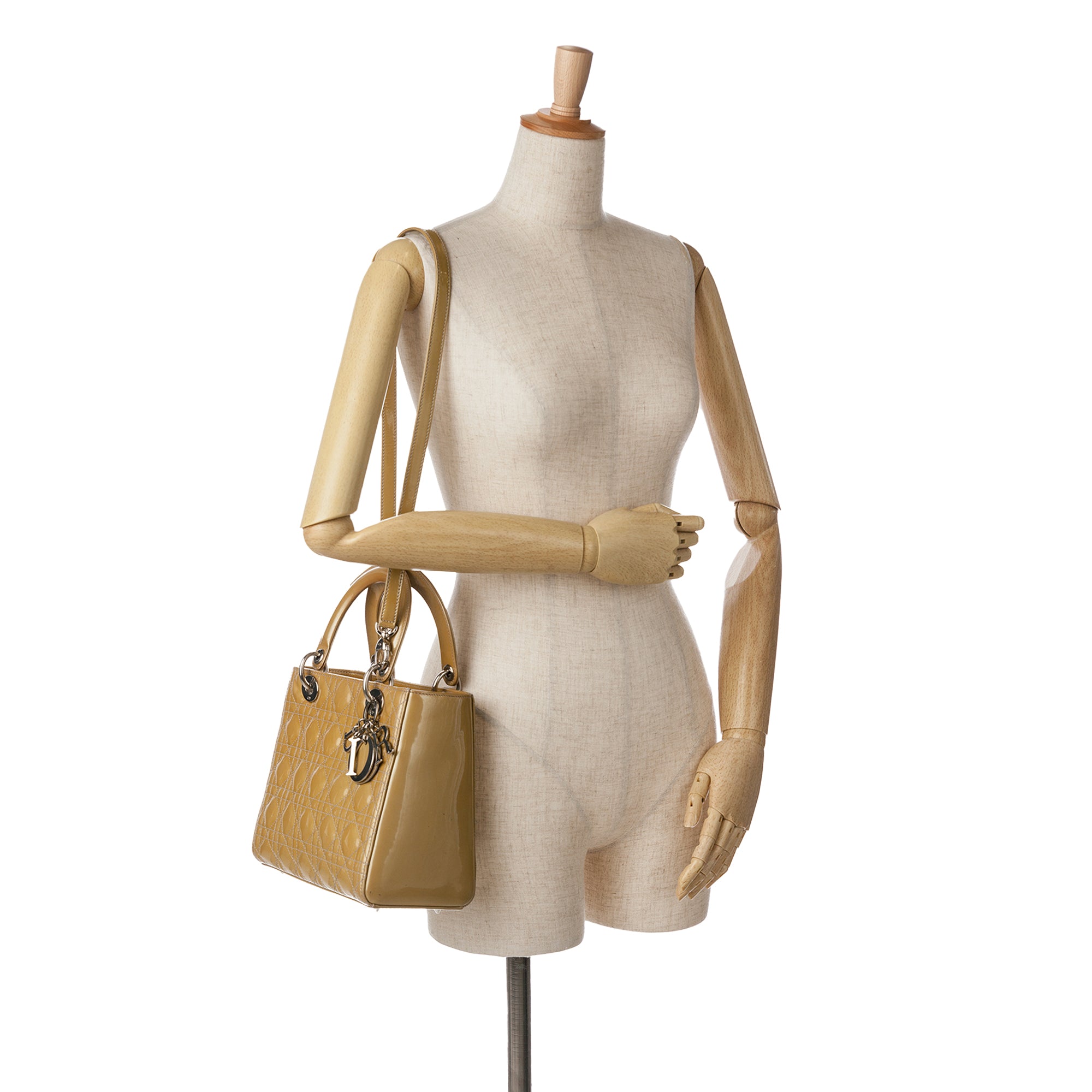 Dior | Pre-Owned Medium Patent Cannage Lady - I | Brown/Caramel