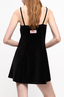 Velour Mini Dress | Black