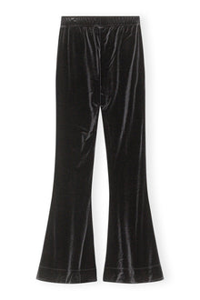Velvet Flared Trousers | Black