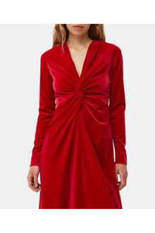 Velvet Jersey Twist Long Dress | Savvy Red