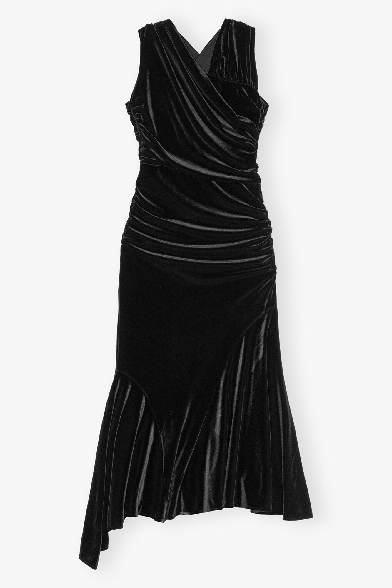Velvet Ruched Dress | Black