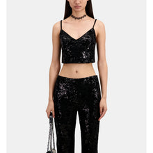 Velvet Trousers With Sequins | Women | Black