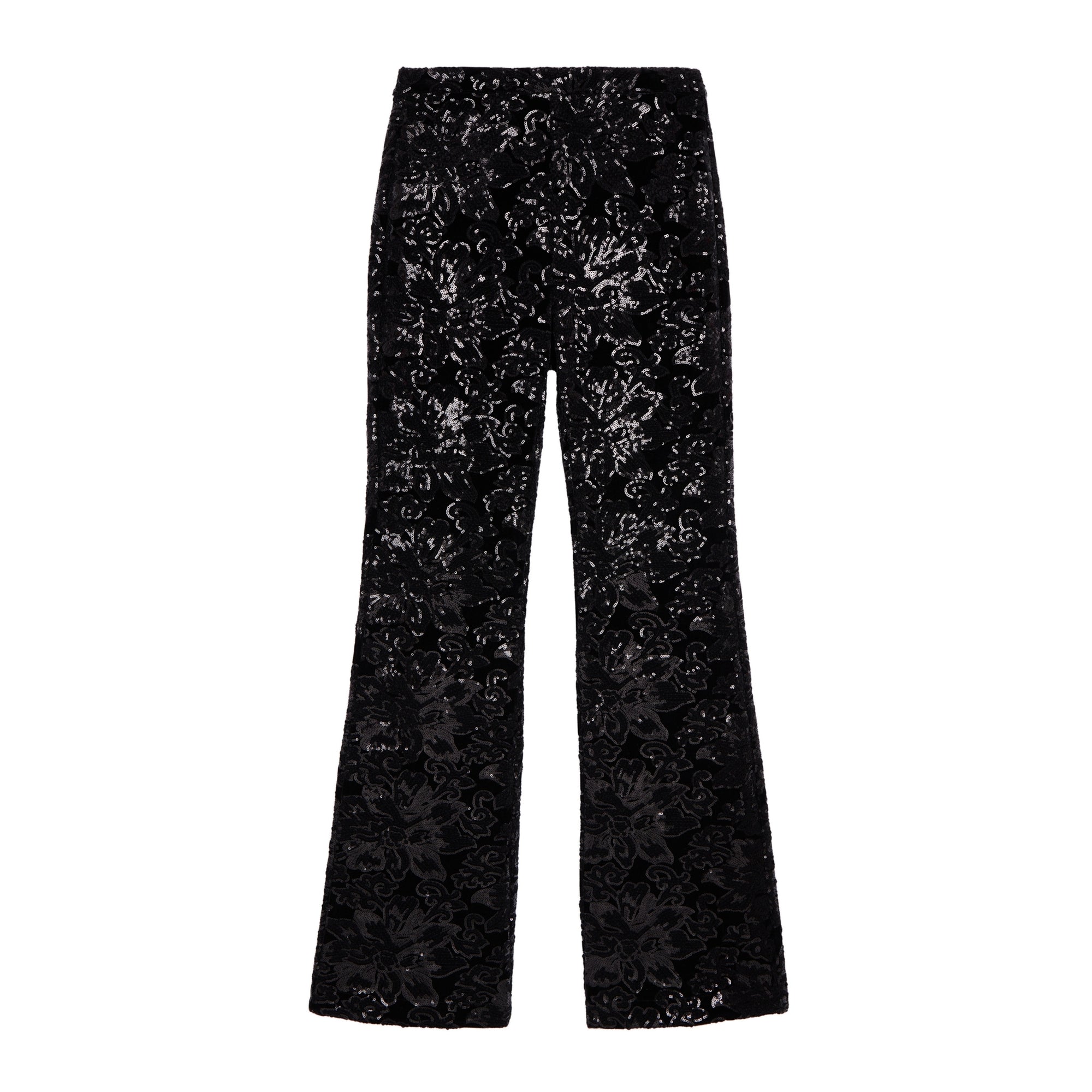 Velvet Trousers With Sequins | Women | Black