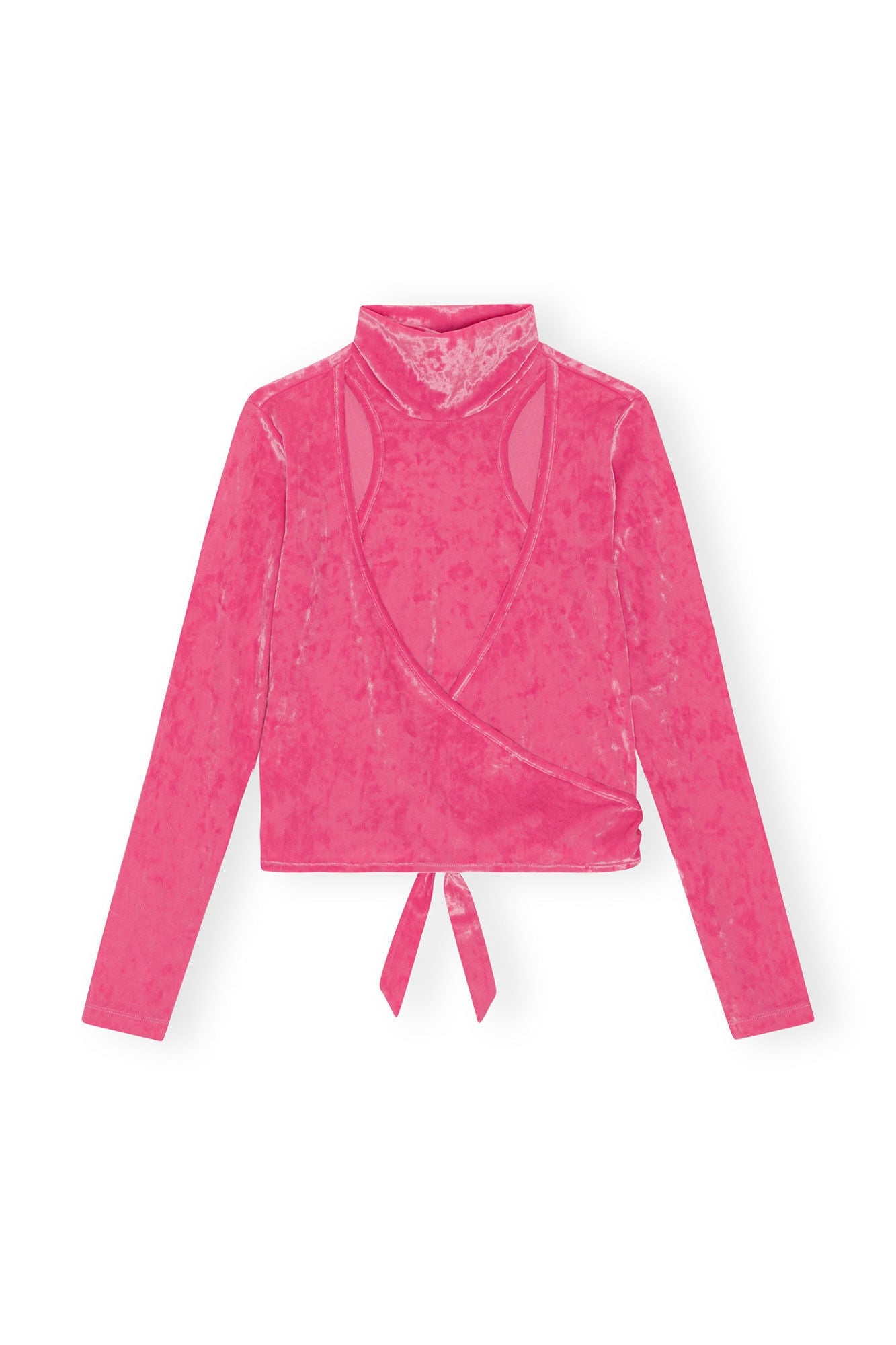 Velvet Wrap Blouse | Shocking Pink