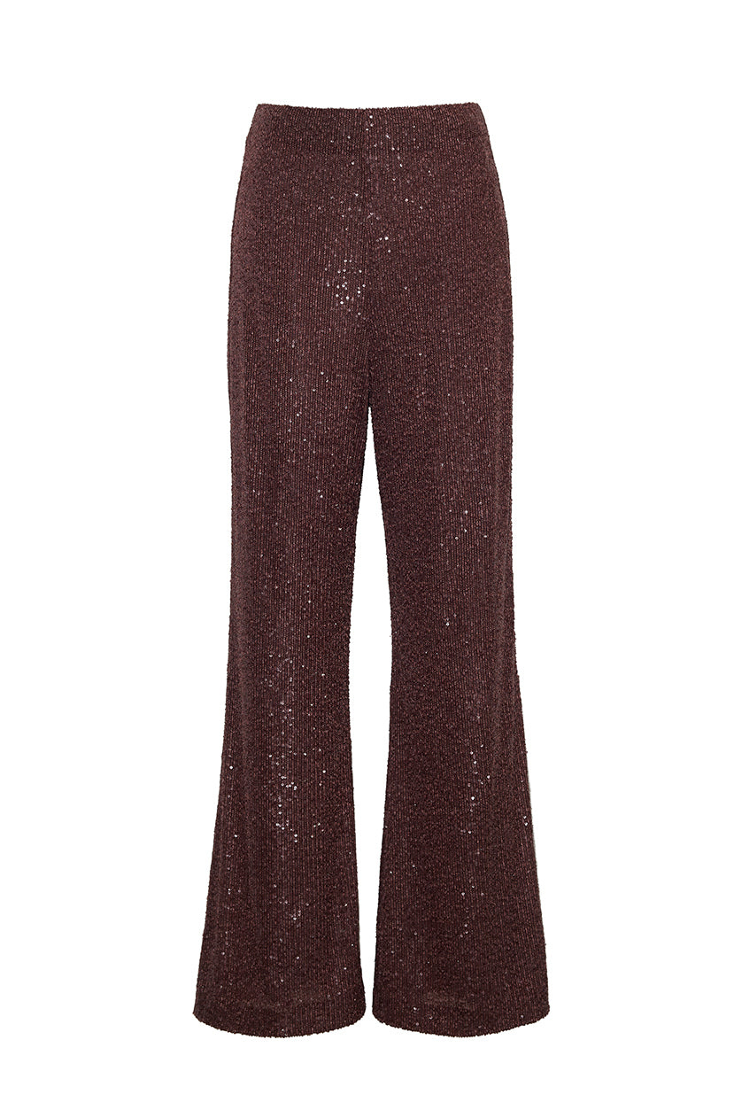 Verona Pant | Rum Raisin Sequin