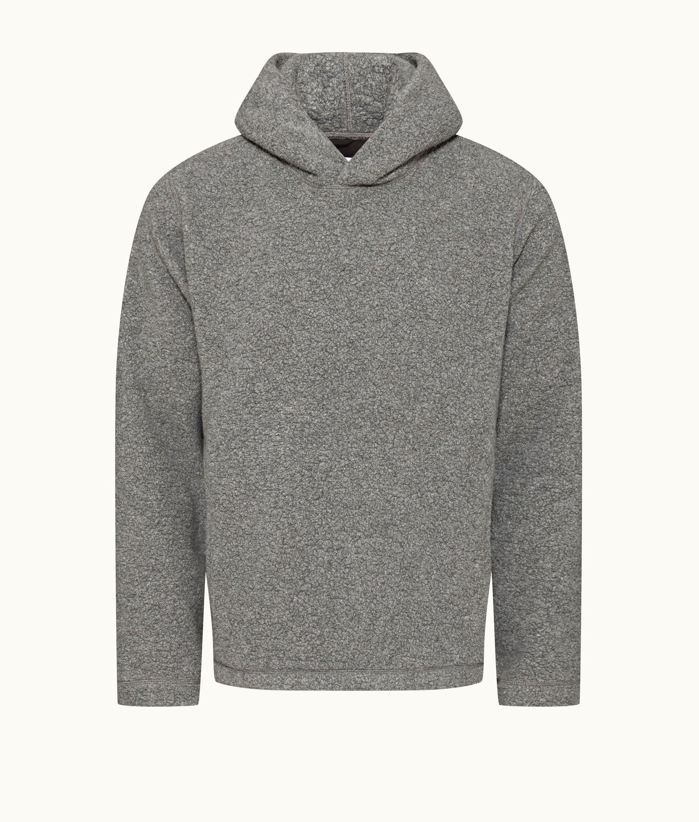 Vetle Relaxed Fit Hooded Fleece Sweatshirt | Grey Melange