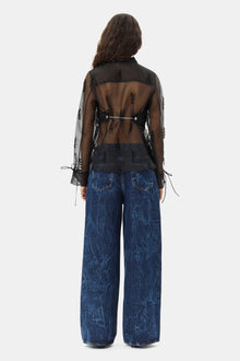 Fringed Organza Shirt | Black