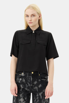 Viscose Twill Shirt | Black