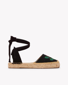 Women's Lauren Lace Up Espadrille | Embroidery | Vogue Roses - Noche Black - Women's Espadrilles - Vogue Roses - Noche Black - Soludos - 