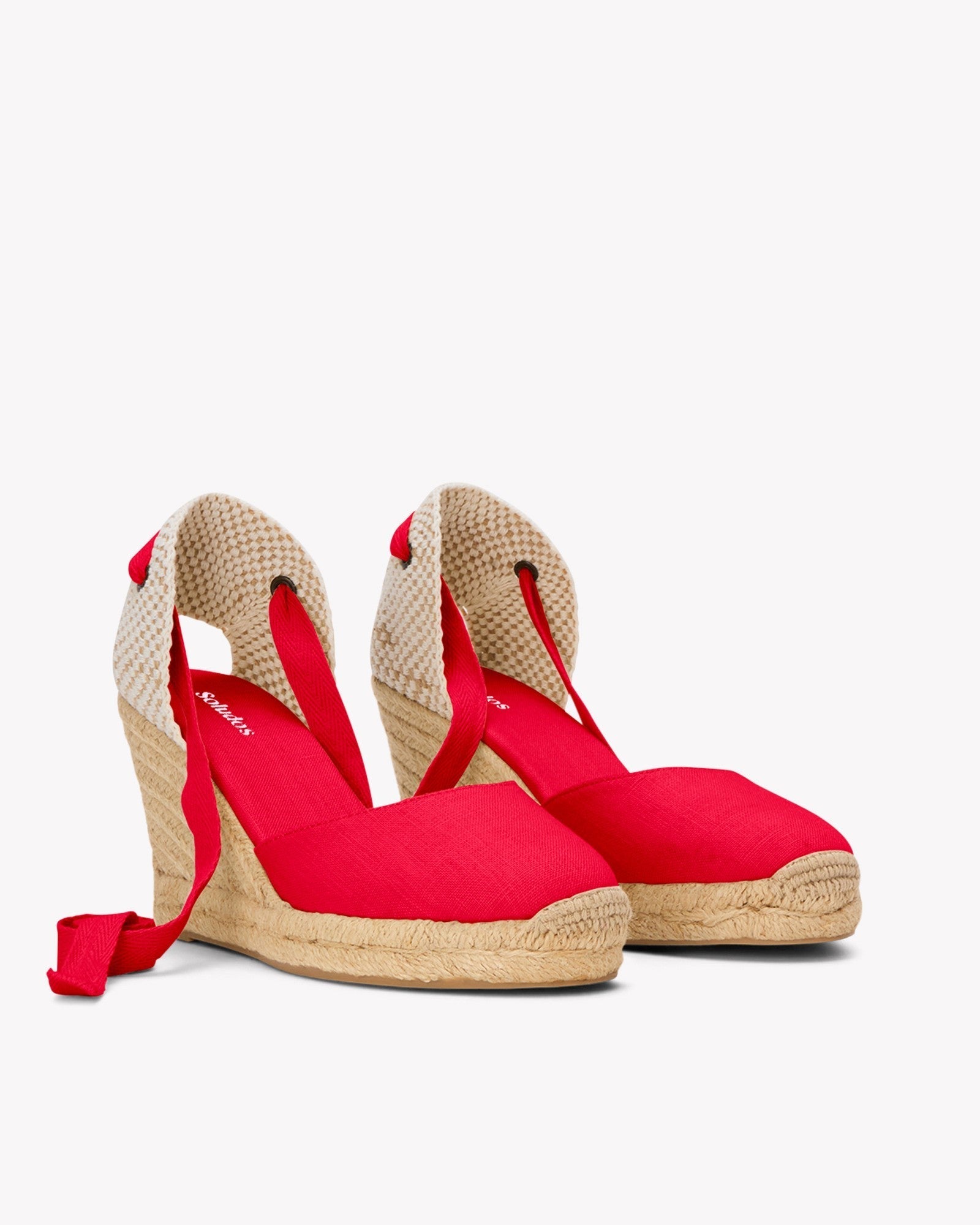 The Marseille Wedge - Classic - Flamenco Red - Women's - Women's Wedge Espadrilles - Flamenco Red - Soludos - 