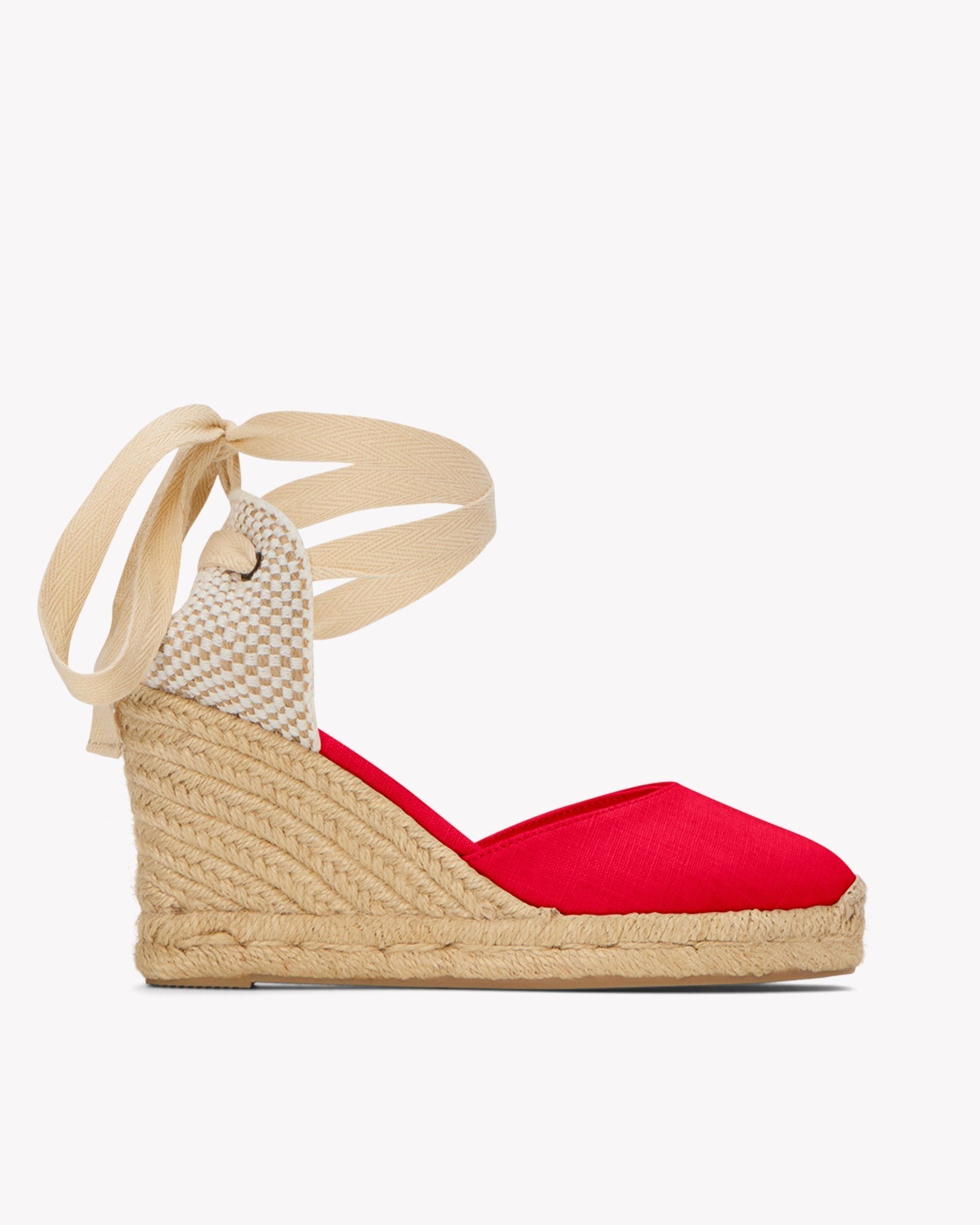 The Marseille Wedge - Classic - Flamenco Red - Women's - Women's Wedge Espadrilles - Flamenco Red - Soludos - 