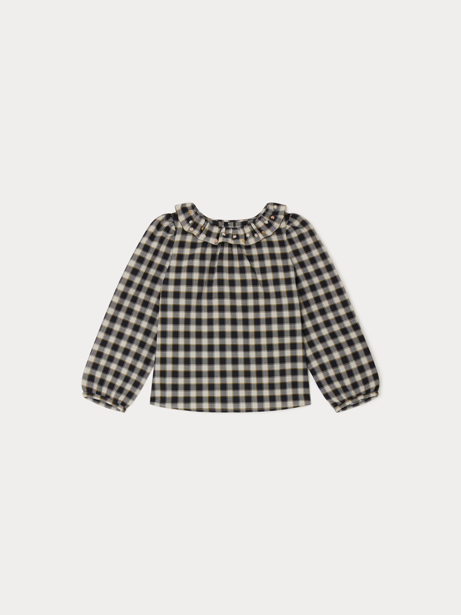 Girl | Timber Embroidered Blouse | Medium Gray