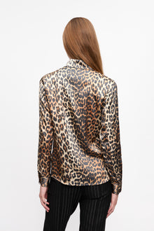 Printed Satin Shirt | Leopard
