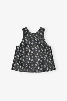 Floral Jacquard Sleeveless Top | Black