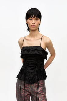 Satin Slip Top | Black