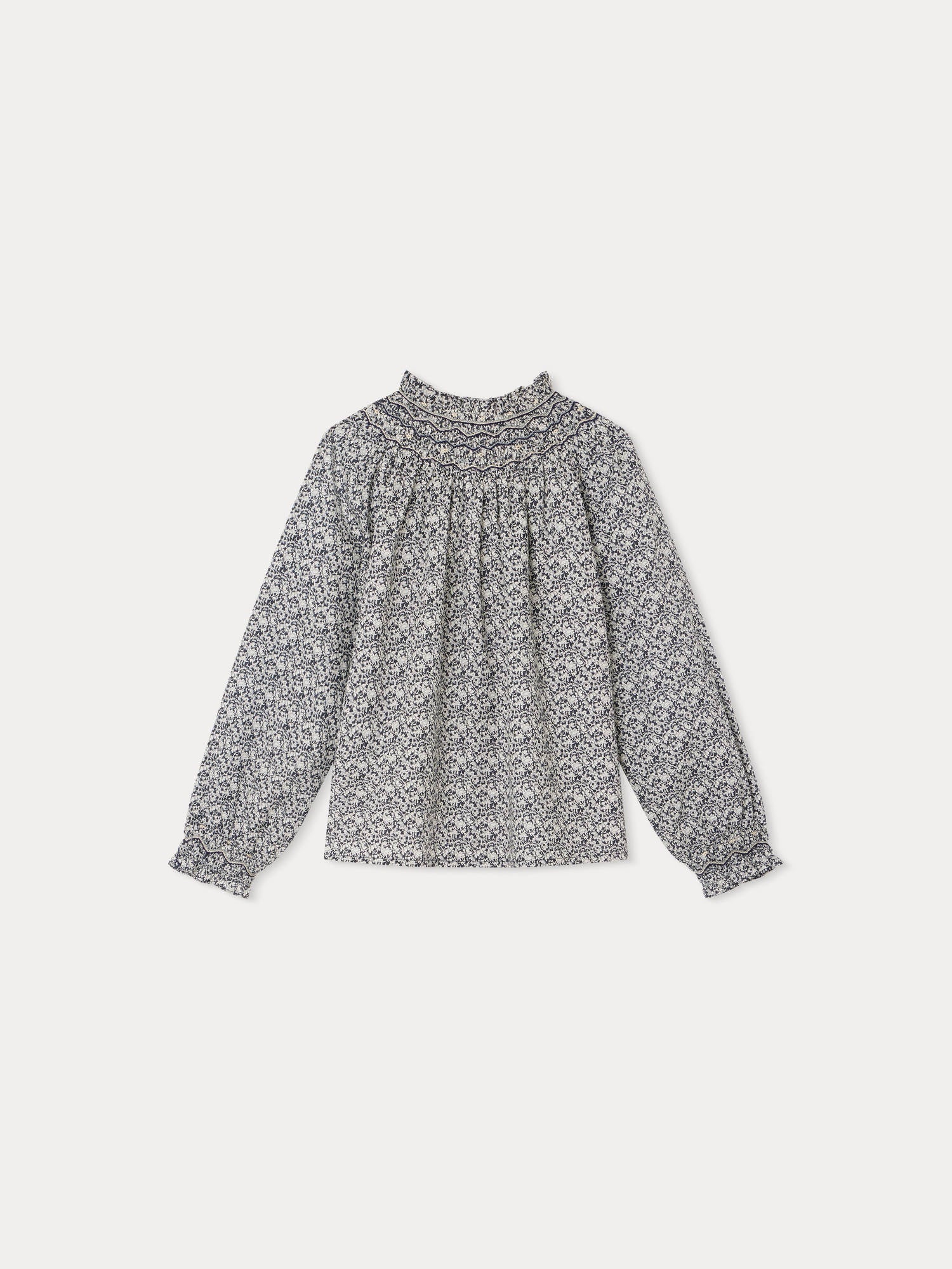 Girl | Pétale Smocked Blouse | Navy