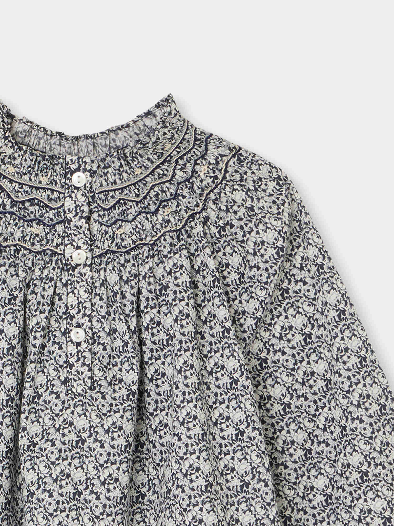 Girl | Pétale Smocked Blouse | Navy