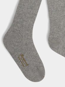 Girl | Thomina Ribbed Tights | Heathered Gray