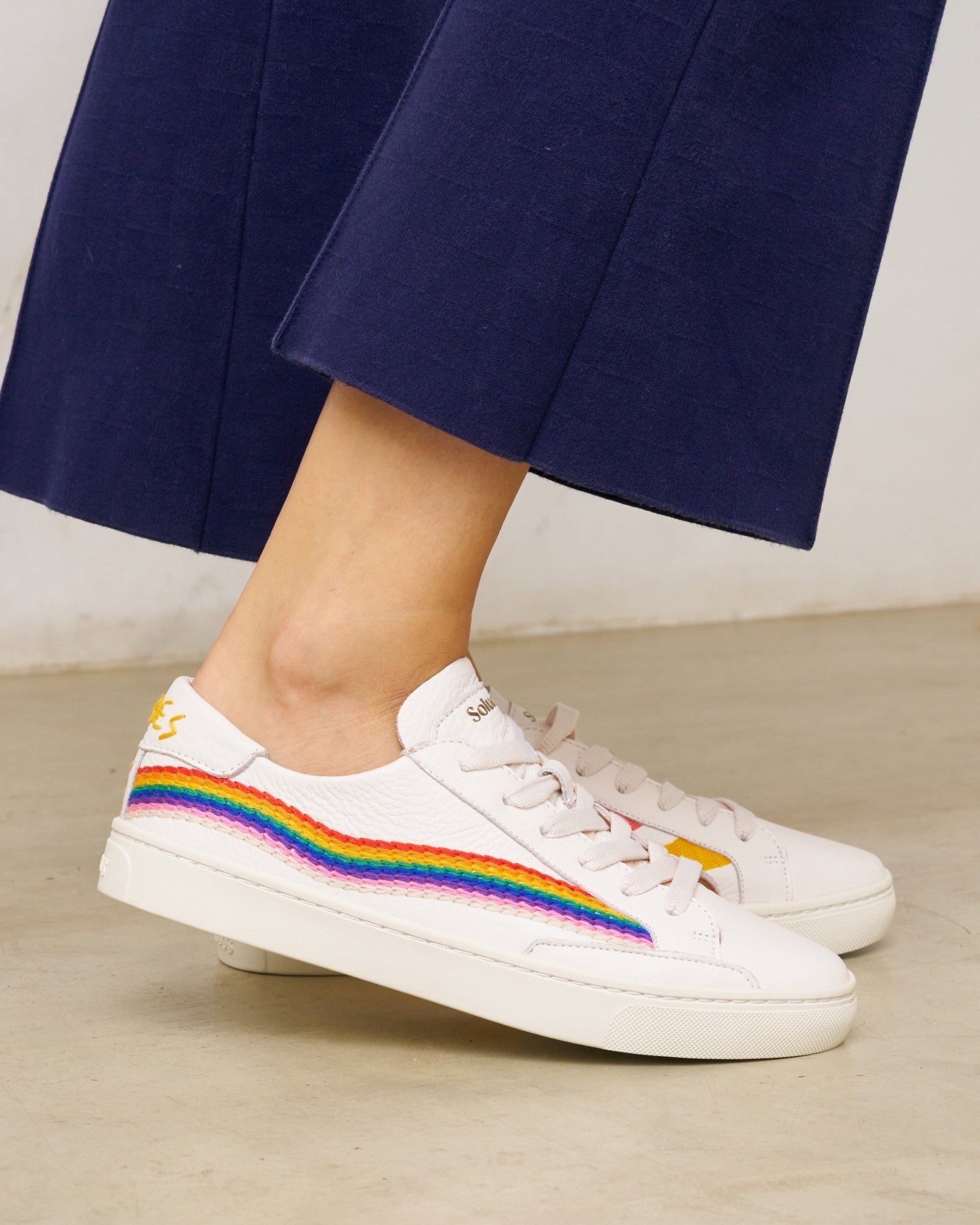The Original Ibiza - Embroidery / Rainbow Wave - White - Women's - Women's Sneakers - Oasis White / Rainbow Wave - Soludos - 