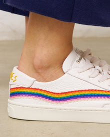 The Original Ibiza - Embroidery / Rainbow Wave - White - Women's - Women's Sneakers - Oasis White / Rainbow Wave - Soludos - 