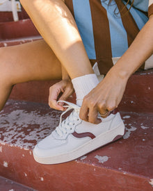 Womens | Roma Retro Sneaker | White/Wine