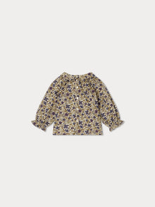 Girl | Pompon Smocked Blouse | Beige