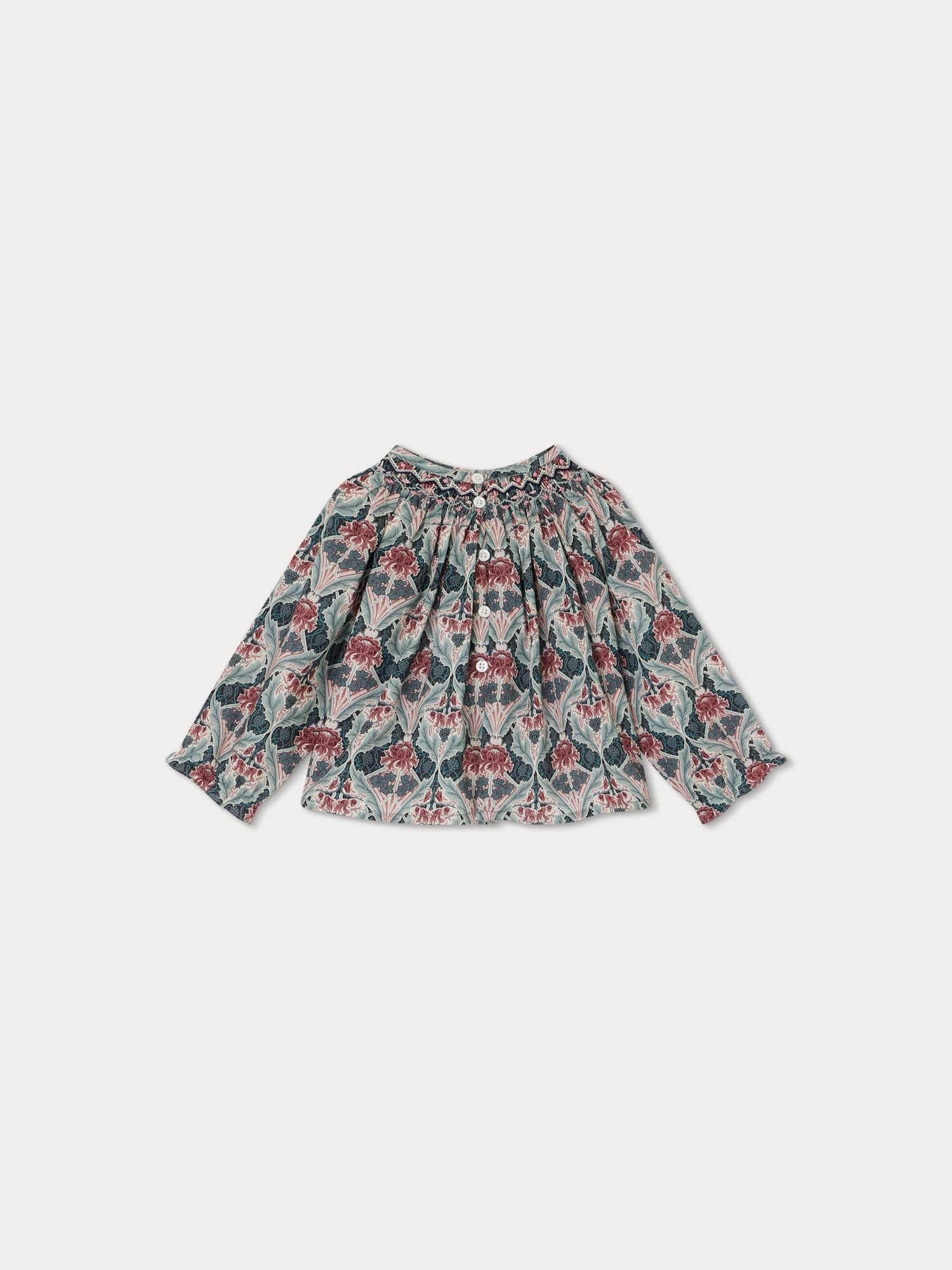 Girl | Griotte Smocked Blouse | Fig