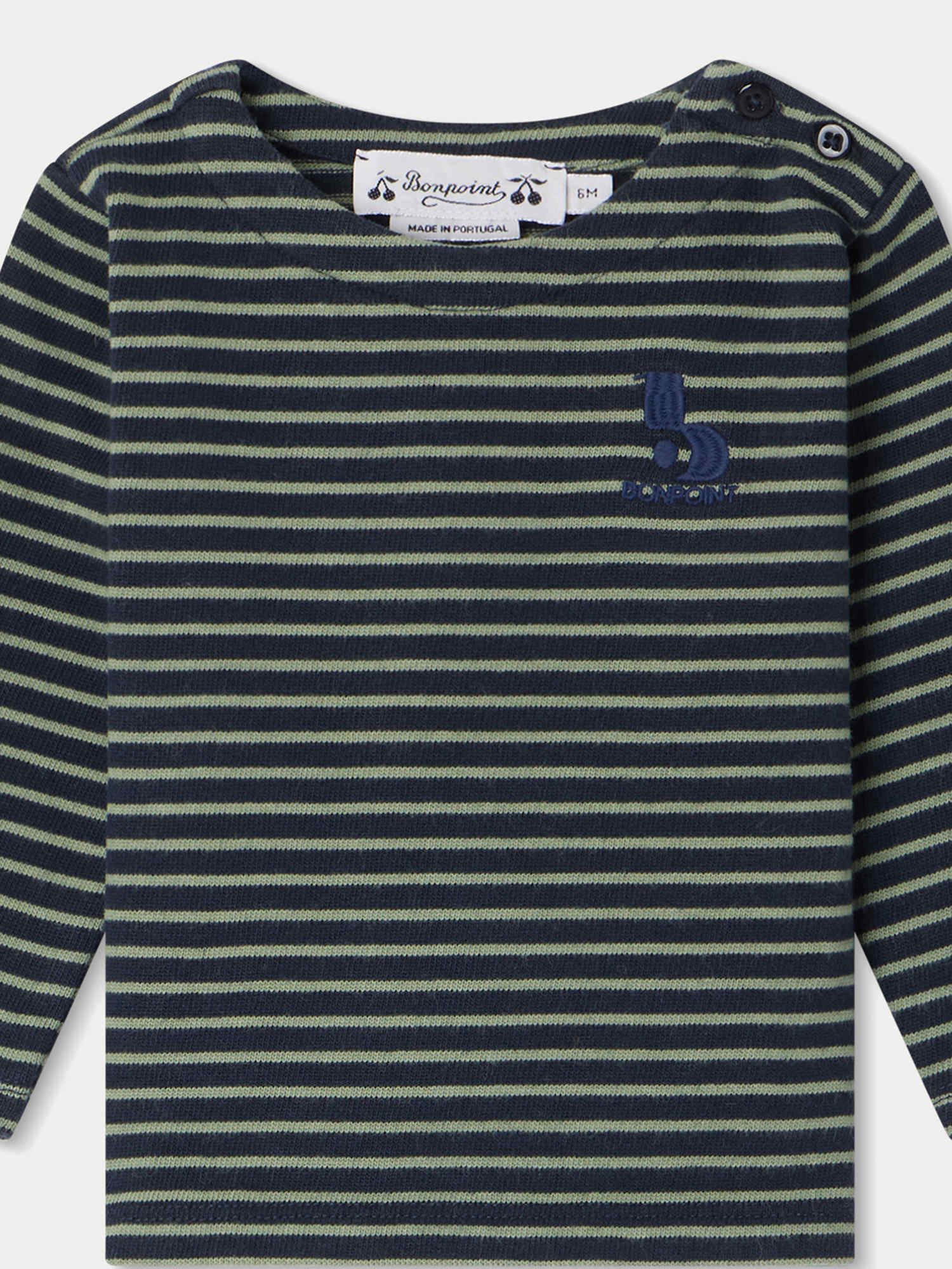 Boy | Tourbillon Striped Top | Celadon Green Stripes