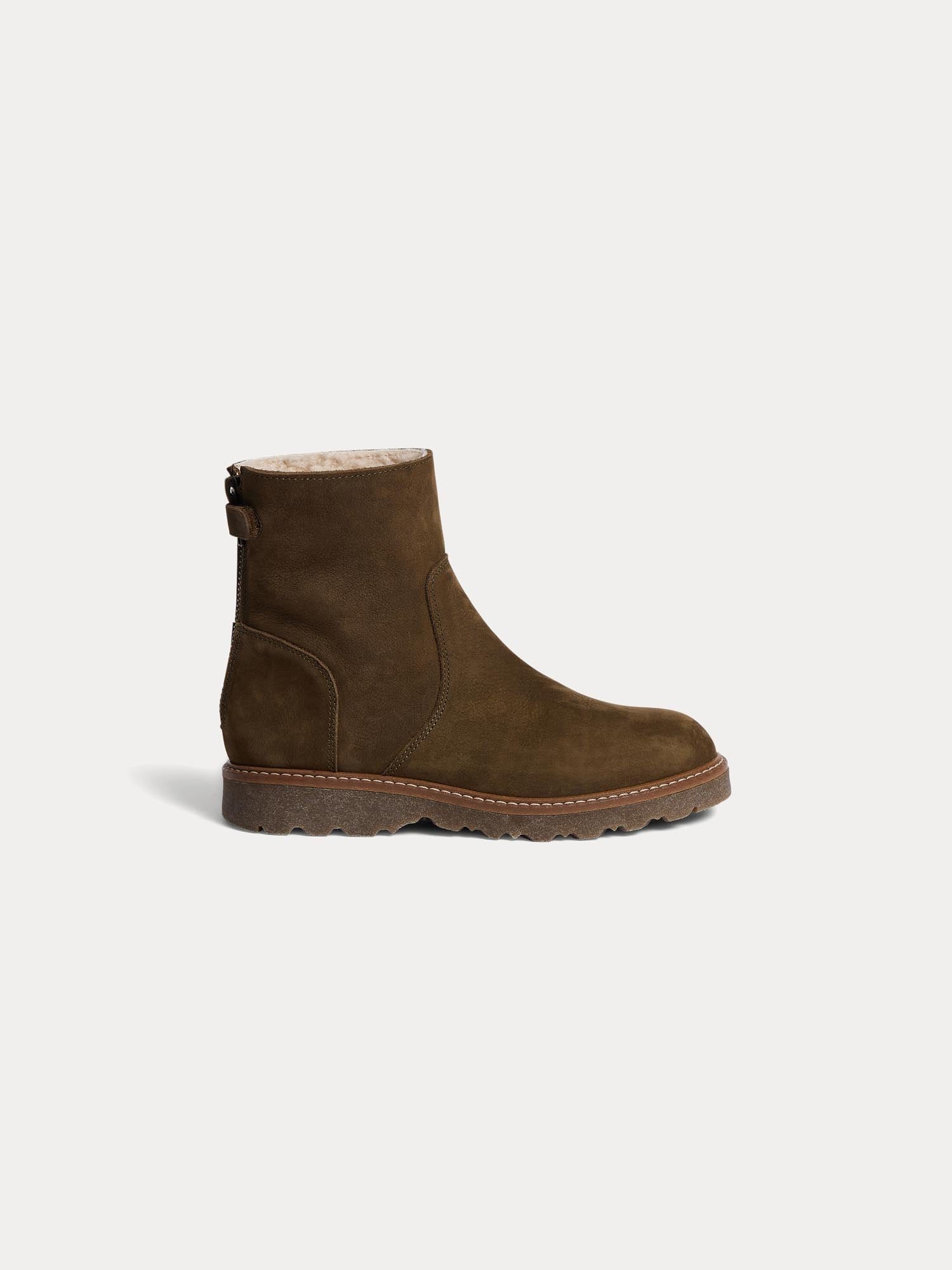 Boy | Greg Boots In Dark Green Leather | Dark Khaki