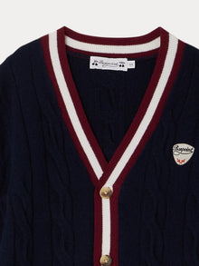 Boy | Galvin Wool Cardigan | Navy Stripes