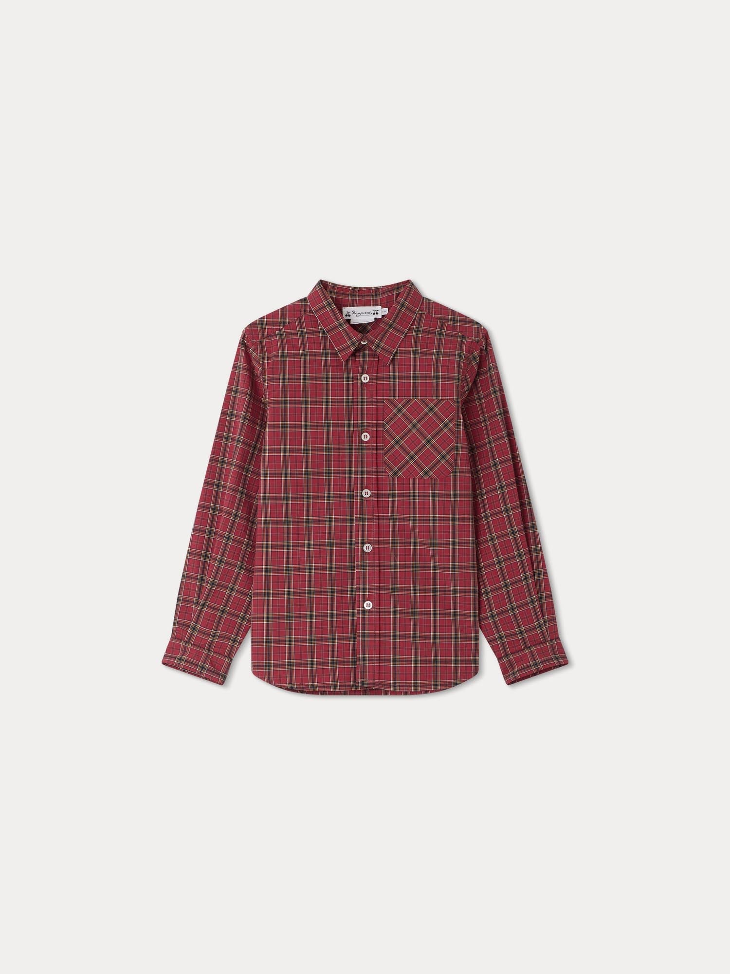 Boy | Tango Checkered Poplin Shirt | Raspberry
