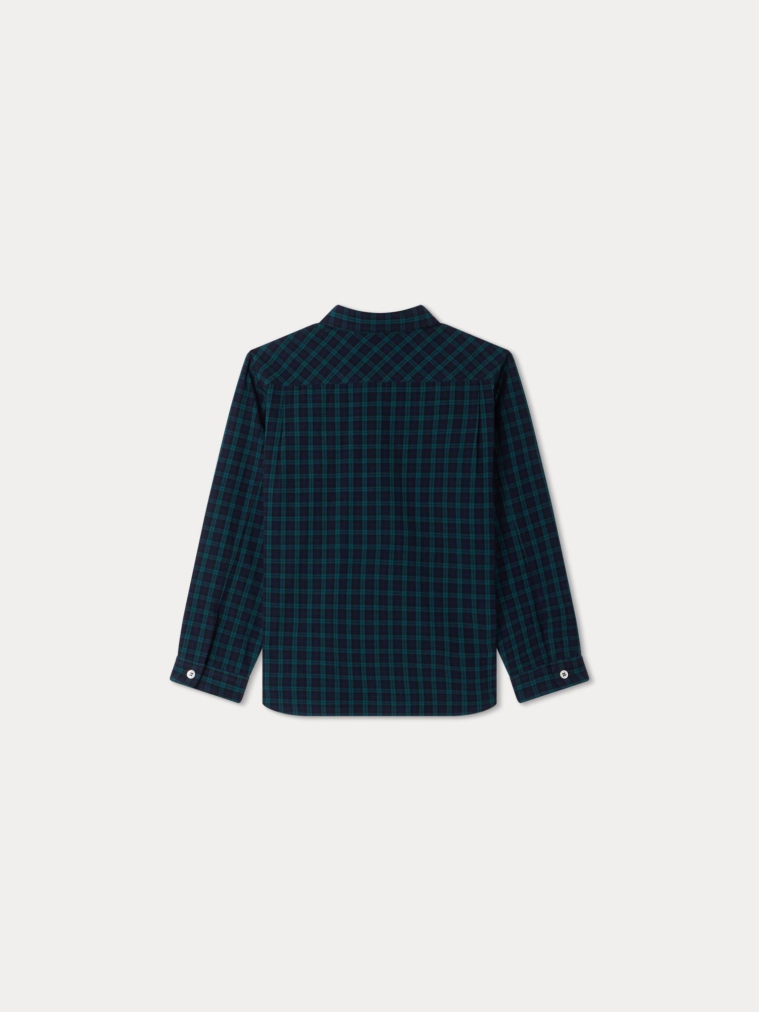 Boy | Tango Dark Green Checkered Shirt | Emerald