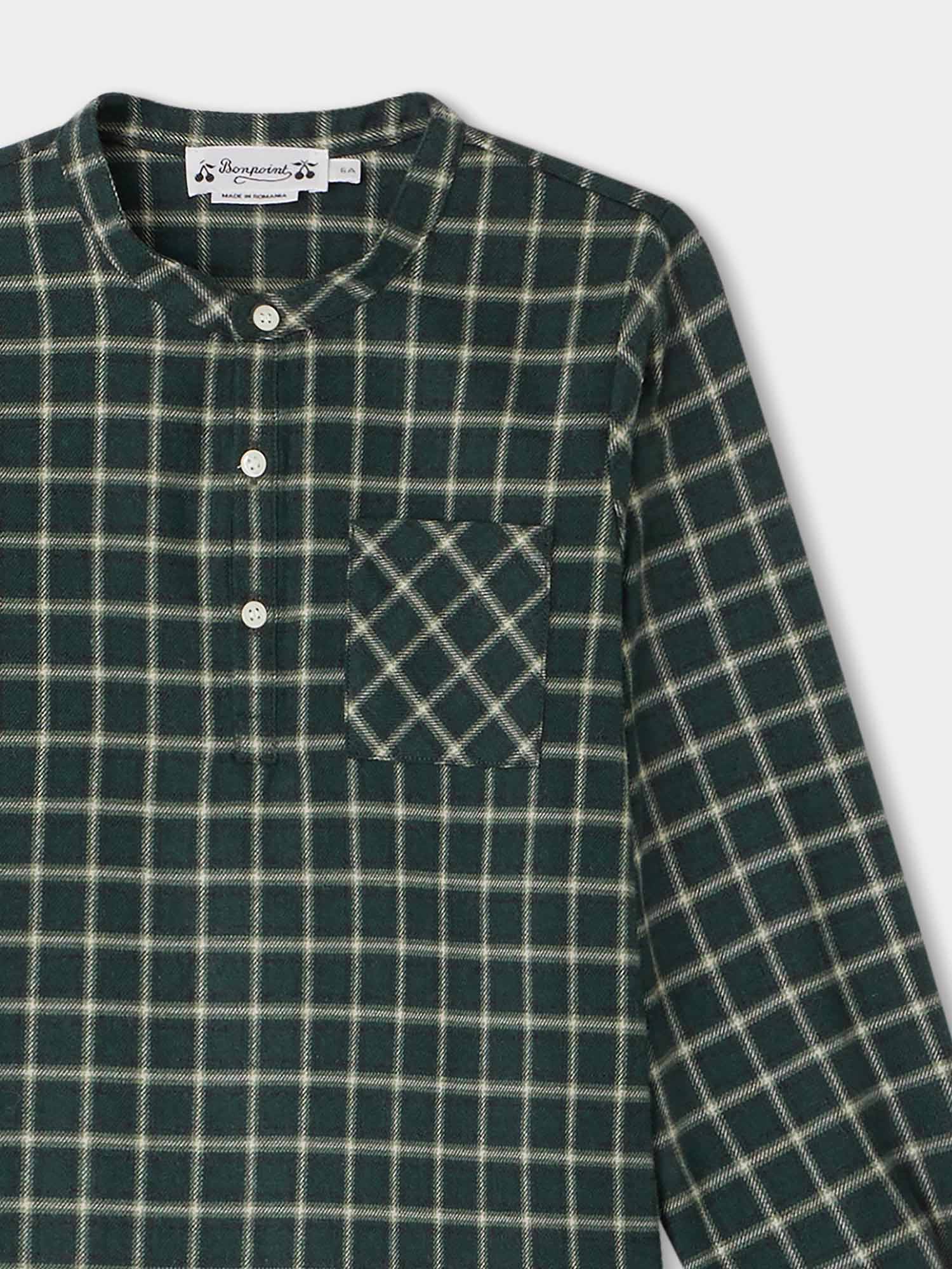 Boy | Artiste Checkered Shirt | British Racing Green