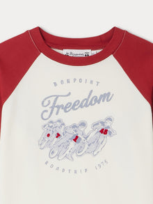 Boy | Guri Motocross Print T Shirt | Burgundry
