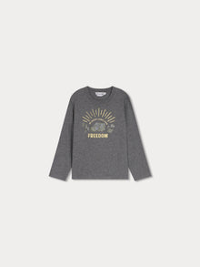Boy | Tadda T Shirt With Front Print | Medium Heathered Gray